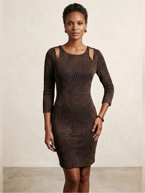 Elegant Black Dress with Gold Glitter